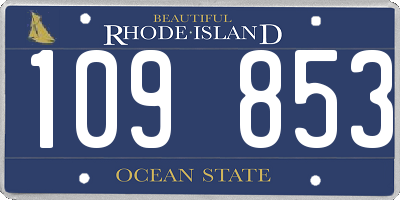 RI license plate 109853