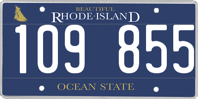 RI license plate 109855