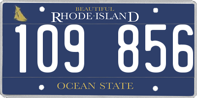 RI license plate 109856