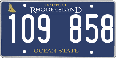 RI license plate 109858