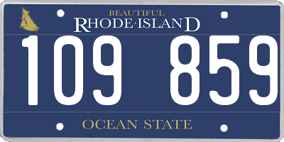 RI license plate 109859