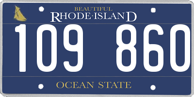 RI license plate 109860