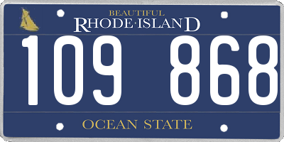 RI license plate 109868