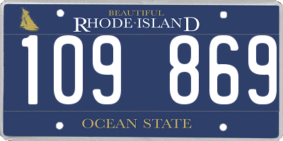 RI license plate 109869