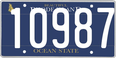 RI license plate 10987