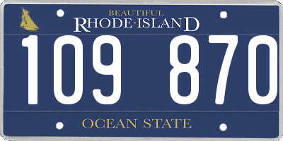 RI license plate 109870