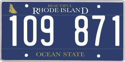 RI license plate 109871