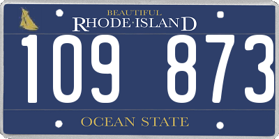 RI license plate 109873