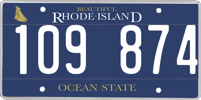 RI license plate 109874
