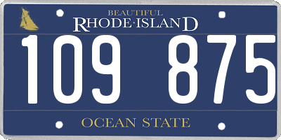 RI license plate 109875