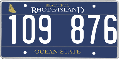 RI license plate 109876