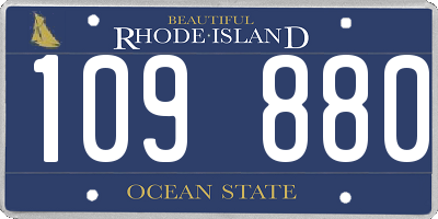 RI license plate 109880