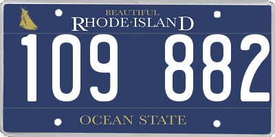 RI license plate 109882