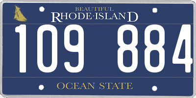 RI license plate 109884