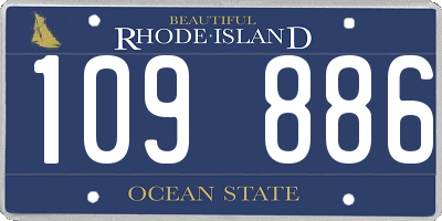 RI license plate 109886