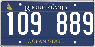 RI license plate 109889