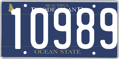 RI license plate 10989