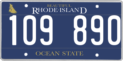 RI license plate 109890