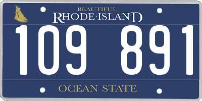 RI license plate 109891
