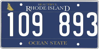 RI license plate 109893