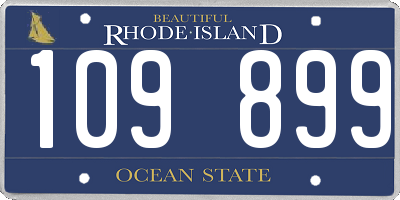 RI license plate 109899