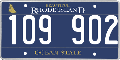 RI license plate 109902