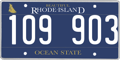 RI license plate 109903