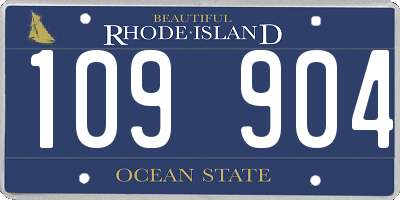 RI license plate 109904