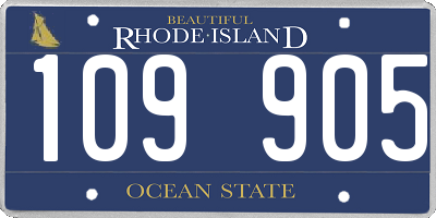 RI license plate 109905