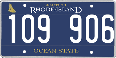 RI license plate 109906