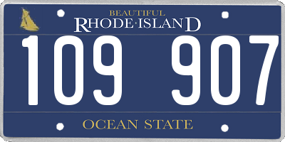RI license plate 109907