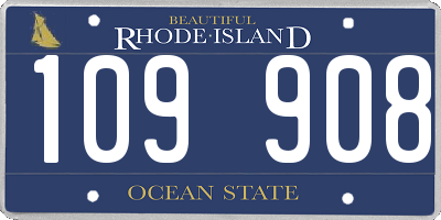 RI license plate 109908