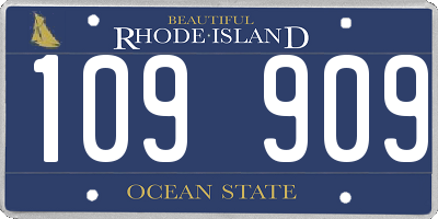 RI license plate 109909
