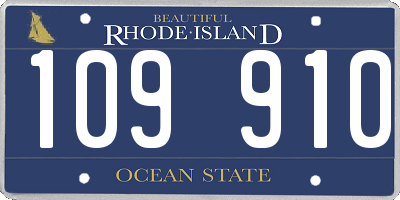 RI license plate 109910