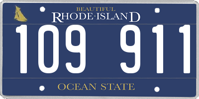 RI license plate 109911