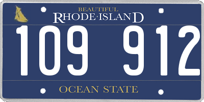RI license plate 109912