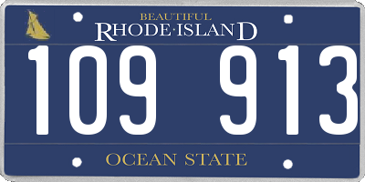 RI license plate 109913