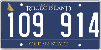 RI license plate 109914