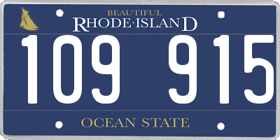 RI license plate 109915