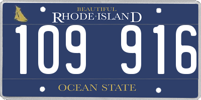 RI license plate 109916