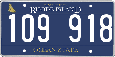 RI license plate 109918