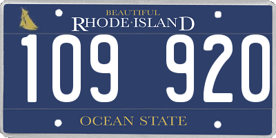 RI license plate 109920