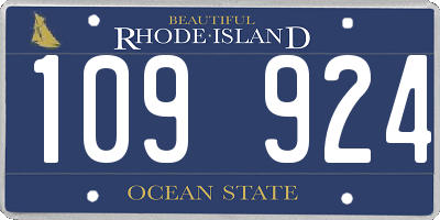RI license plate 109924