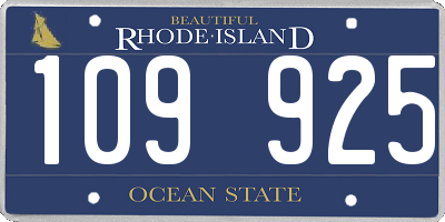 RI license plate 109925