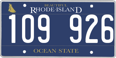 RI license plate 109926