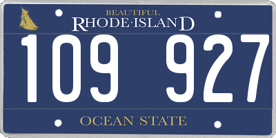 RI license plate 109927