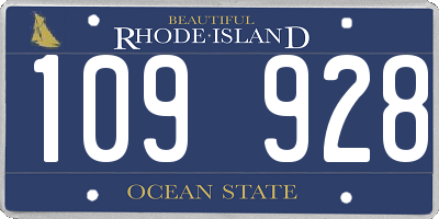 RI license plate 109928