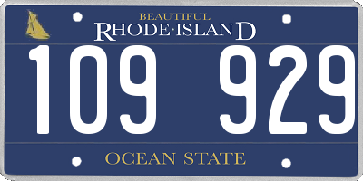 RI license plate 109929