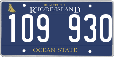 RI license plate 109930