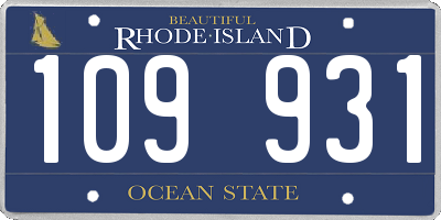 RI license plate 109931
